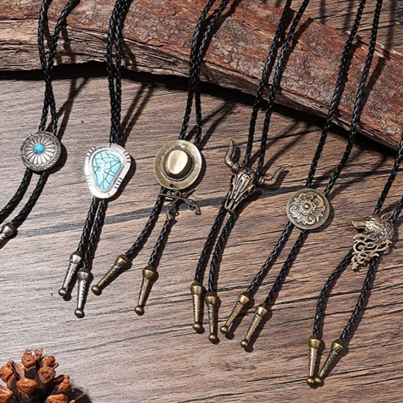 New set of western leather bolo ties - Picture 1 of 6